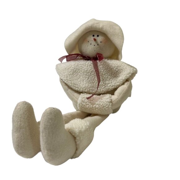 Artisan Flair Snowgirl 24" Sand Weighted Bonnet Scarf Muff Plush Shelf Sitter - Picture 1 of 10